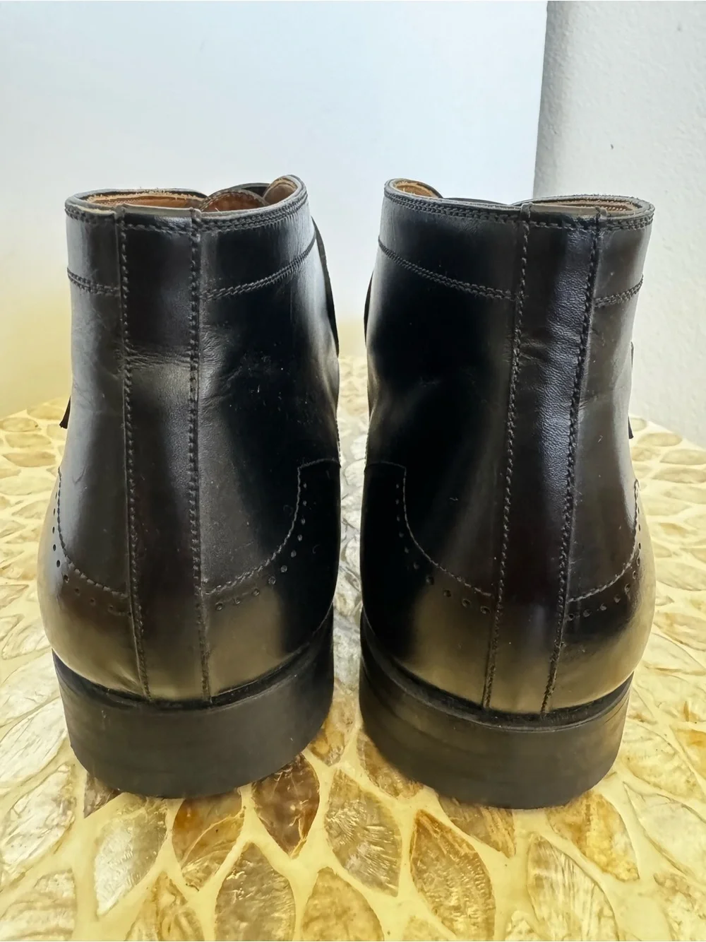 Magnanni Black Leather Double Monk Strap Boots size 9.5M